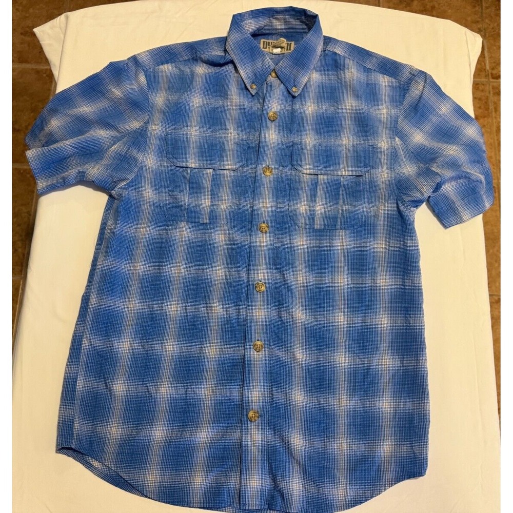 Duluth Trading CO Blue Casual Button Down Shirt Size S - 70% Nylon 30% Polyester